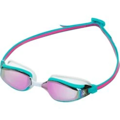 AQUASPHERE Fastlane Zwembril - Roze Titaan Gespiegeld - Roze/Turquoise -Aqua Verkoop aquasphere fastlane swim goggles pink titanium mirrored pink turquoise 1 1496850
