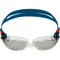 AQUASPHERE Kaiman Zwembril - Zilver Titaan Gespiegeld - Transparent/Petrol