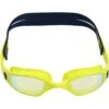 AQUASPHERE Ninja.A Swim Goggles - Yellow Titanium Mirrored - Bright Yellow/Navy Blue