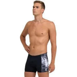 Arena Feel Overlap Zwemshort Heren - Zwart/White Multi -Aqua Verkoop arena feel mens overlap swim shorts black white multi 5 1364065
