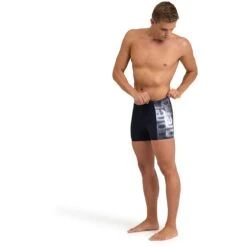 Arena Feel Overlap Zwemshort Heren - Zwart/White Multi -Aqua Verkoop arena feel mens overlap swim shorts black white multi 7 1364067