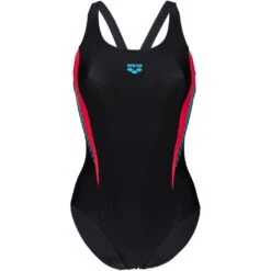 Arena Feel Threefold V Back Badpak Dames - Zwart/Zwart/Anguria -Aqua Verkoop arena feel womens threefold v back swimsuit black black anguria 3 1364522