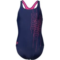 Arena Feel Graphic Swim Pro Back Badpak Meisjes - Navy/Freak Rose -Aqua Verkoop arena girls swimsuit swim pro back graphic l navy freak rose 1 1512873