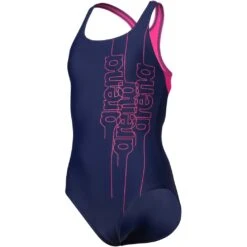 Arena Feel Graphic Swim Pro Back Badpak Meisjes - Navy/Freak Rose