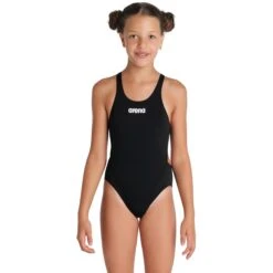 Arena Team Solid Swim Tech Badpak Meisjes - Zwart-Wit -Aqua Verkoop arena girls team swimsuit swim tech solid black white 5 1250693