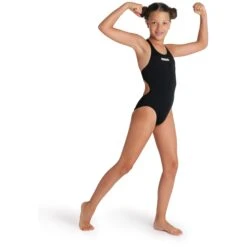 Arena Team Solid Swim Tech Badpak Meisjes - Zwart-Wit -Aqua Verkoop arena girls team swimsuit swim tech solid black white 7 1250695