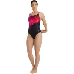 Arena Placement Swim Pro Back Badpak Dames - Zwart-Freak Rose -Aqua Verkoop arena placement swim pro back women swimsuit black freak rose 7 1252227