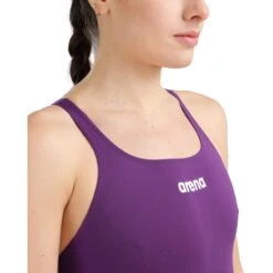 Arena Performance Solid Swim Pro Team Badpak Dames - Plum/Wit -Aqua Verkoop arena team womens swim pro solid one piece model plum white 4 1262854