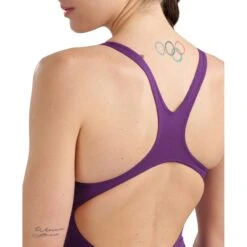 Arena Performance Solid Swim Pro Team Badpak Dames - Plum/Wit -Aqua Verkoop arena team womens swim pro solid one piece model plum white 5 1262855