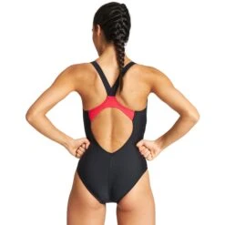 Arena Feel Threefold V Back Badpak Dames - Zwart/Zwart/Anguria -Aqua Verkoop arena threefold v back women swim suit black black anguria 6 1053372