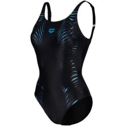 Arena Feel Damen Imprint U Back Badpak Dames - Zwart