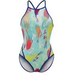 Arena Feel Mermaid Fast Back Badpak Dames - Royal/Soft Green Multi -Aqua Verkoop arena womens mermaid swimsuit fast back panel royal soft green multi 1 1513070