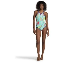 Arena Feel Mermaid Fast Back Badpak Dames - Royal/Soft Green Multi -Aqua Verkoop arena womens mermaid swimsuit fast back panel royal soft green multi 7 1513076