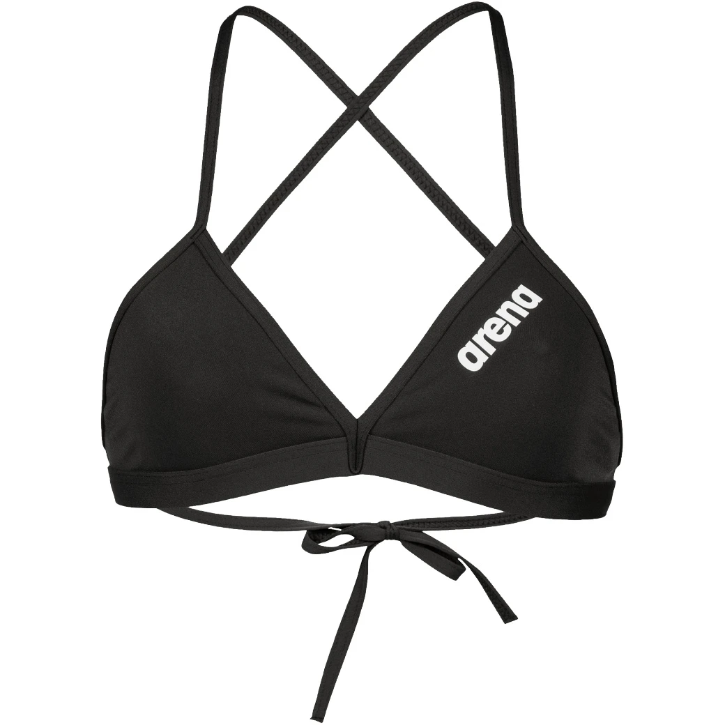 Arena Team Solid Tie Back Bikini Top Dames - Zwart-Wit 5 Arena Team Solid Tie Back Bikini Top Dames - Zwart-Wit - Afbeelding 3