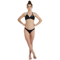 Arena Team Solid Tie Back Bikini Top Dames - Zwart-Wit 17 Arena Team Solid Tie Back Bikini Top Dames - Zwart-Wit -Aqua Verkoop arena womens team swim top tie back solid black white 7 1252351