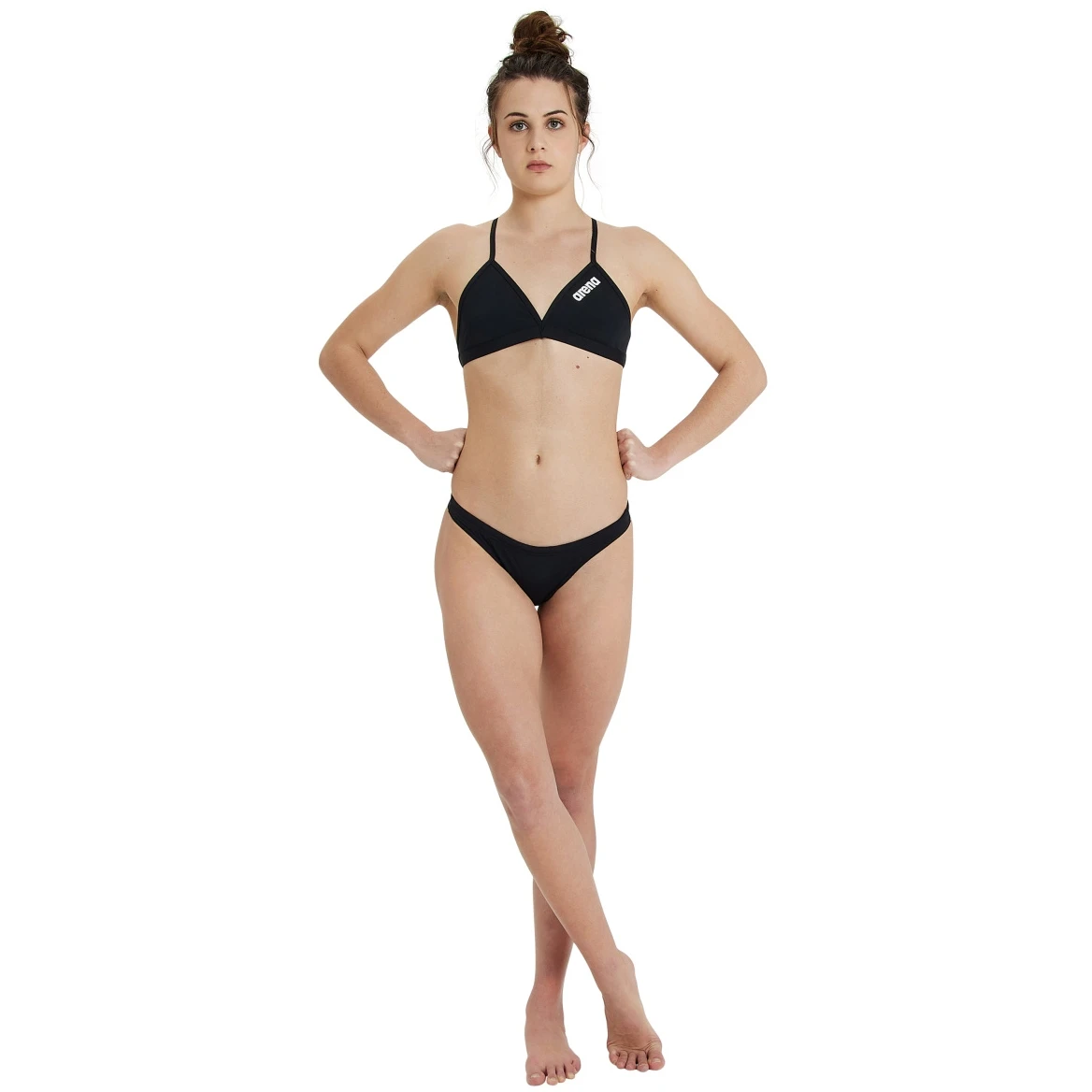 Arena Team Solid Tie Back Bikini Top Dames - Zwart-Wit 9 Arena Team Solid Tie Back Bikini Top Dames - Zwart-Wit - Afbeelding 7