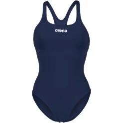 Arena Performance Solid Swim Pro Team Badpak Dames - Navy/Wit -Aqua Verkoop arena womens team swimsuit swim pro solid navy white 1 1513118