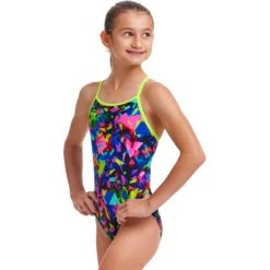 Funkita Diamond Back Badpak Meisjes - Destroyer -Aqua Verkoop funkita girls diamond back one piece swimsuit destroyer 4 1559018