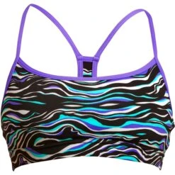 Funkita Swim Crop Eco Bikini Top Dames - Oil Slick