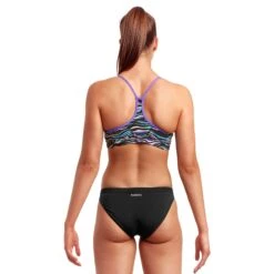 Funkita Swim Crop Eco Bikini Top Dames - Oil Slick -Aqua Verkoop funkita ladies eco swim crop top oil slick 3 1007504