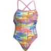 Funkita Strapped In Eco Badpak Dames - Poka Palm -Aqua Verkoop funkita ladies strapped in eco one piece swimmsuit poka palm 1 1559261