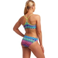 Funkita Swim Crop Bikini Top Dames - Kris Kringle -Aqua Verkoop funkita ladies swim crop top kris kringle 5 1559410