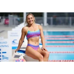Funkita Swim Crop Bikini Top Dames - Kris Kringle -Aqua Verkoop funkita ladies swim crop top kris kringle 6 1559411