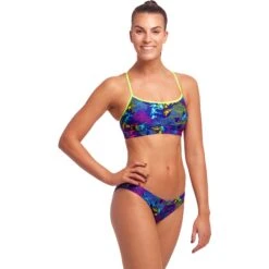 Funkita Swim Crop Bikini Top Dames - Oyster Saucy -Aqua Verkoop funkita ladies swim crop top oyster saucy 3 1433246