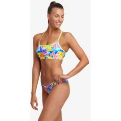 Funkita Swim Crop Bikini Top Dames - Swirl Stopper -Aqua Verkoop funkita ladies swim crop top swirl stopper 4 1254876