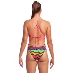 Funkita Tie Me Tight Badpak Dames - Worm Burner -Aqua Verkoop funkita ladies tie me tight one piece swimsuit worm burner 3 1468405