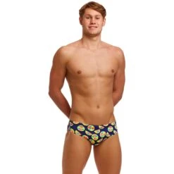 Funky Trunks Classic Eco Zwemslip Heren - You Lemon -Aqua Verkoop funky trunks mens classic briefs eco you lemon 3 1559655
