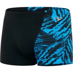 Speedo Allover V-Cut Aquashort - Black/pool