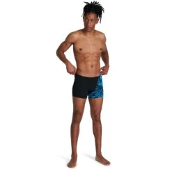 Speedo Allover V-Cut Aquashort - Black/pool -Aqua Verkoop speedo allover v cut aquashort black pool 4 1301764