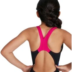 Speedo Digital Placement Splashback Meisjes Badpak - Black/electric Pink/pool/blue Flame -Aqua Verkoop speedo digital placement splashback kids bathing suit black electric pink pool blue flame 3 1302019