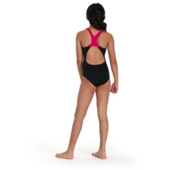 Speedo Digital Placement Splashback Meisjes Badpak - Black/electric Pink/pool/blue Flame -Aqua Verkoop speedo digital placement splashback kids bathing suit black electric pink pool blue flame 5 1302021
