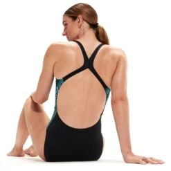 Speedo Placement Digital Leaderback Badpak - Black/Cobalt Pop/Hypersonic Blue/Electric Pink -Aqua Verkoop speedo placement digital leaderback bathing suit black cobalt pop hypersonic blue electric pink 11 1515853