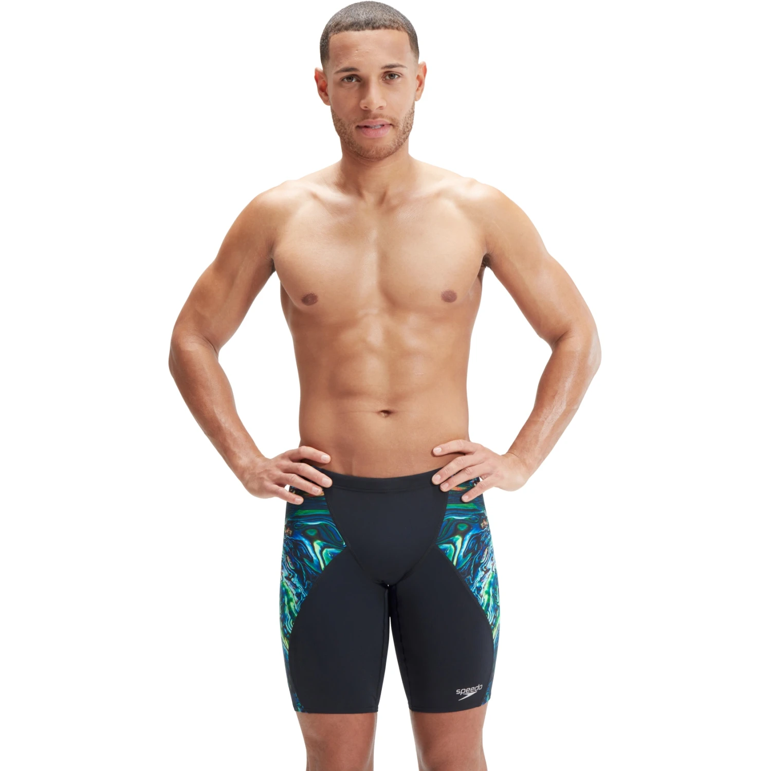 Speedo Placement Digital V-Cut Zwemjammer - Black/Cobalt Pop/Green Glow 4 Speedo Placement Digital V-Cut Zwemjammer - Black/Cobalt Pop/Green Glow - Afbeelding 2