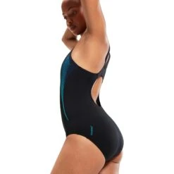 Speedo Placement Muscleback Badpak - Black/chroma Blue/aquarium -Aqua Verkoop speedo placement muscleback bathing suit black chroma blue aquarium 4 1425863