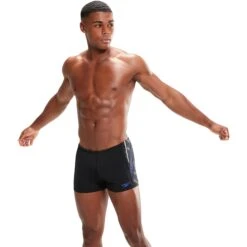 Speedo Tech Panel Zwembroek - Black/chroma Blue/spritz -Aqua Verkoop speedo tech panel aquashort black chroma blue spritz 4 1427817