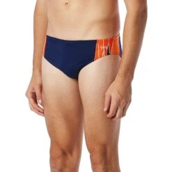 TYR Phoenix Splice Racer Swim Trunks - Navy/orange