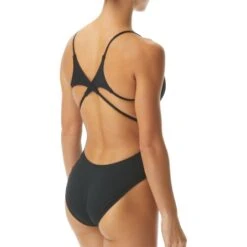 TYR Women's Solid Durafast One Tetrafit Swimsuit - Black -Aqua Verkoop tyr women solid durafast one tetrafit swimsuit black 2 1013213