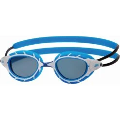 Zoggs Predator Swimming Goggles - Tint Smoke Lenses - Regular Fit - Blue/White