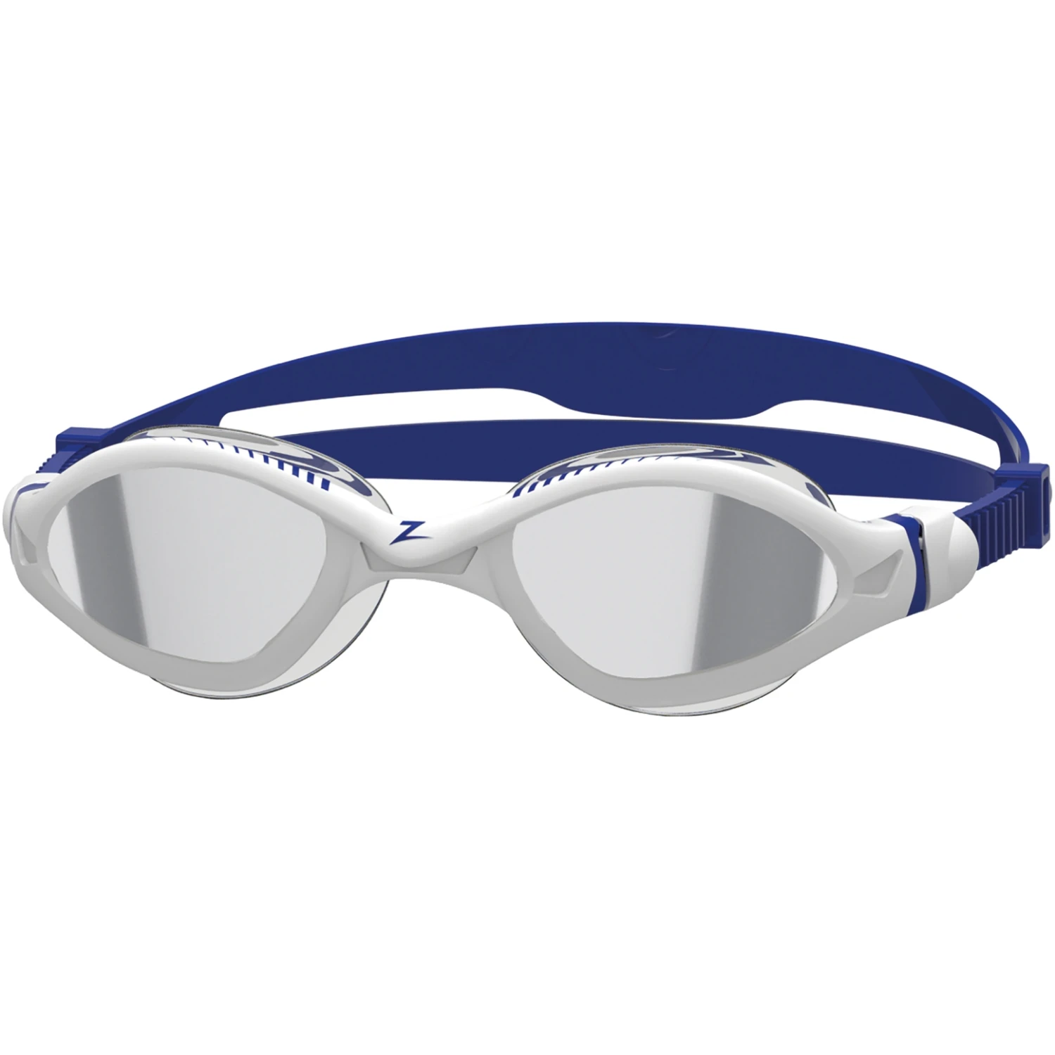 Zoggs Tiger LSR+ Mirror Swim Goggles - White/Blue/Mirrored Smoke 3 Zoggs Tiger LSR+ Mirror Swim Goggles - White/Blue/Mirrored Smoke