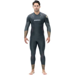 Zone3 Men's Thermal Aspire Wetsuit - Black -Aqua Verkoop zone3 aspire thermal wetsuit 3 874712