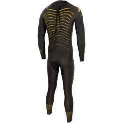Zone3 Aspect Thermal Schoolslag Wetsuit - Zwart/Oranje/Geel -Aqua Verkoop zone3 mens aspect thermal breaststroke wetsuit black orange yellow 2 1074224