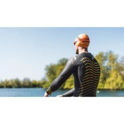 Zone3 Aspect Thermal Schoolslag Wetsuit - Zwart/Oranje/Geel -Aqua Verkoop zone3 mens aspect thermal breaststroke wetsuit black orange yellow 7 1074229