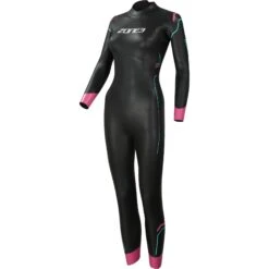 Zone3 Agile Dames Wetsuit - Zwart/Roze/Turquoise -Aqua Verkoop zone3 womens agile wetsuit black pink turquoise 1 978908