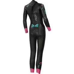 Zone3 Agile Dames Wetsuit - Zwart/Roze/Turquoise -Aqua Verkoop zone3 womens agile wetsuit black pink turquoise 2 978909
