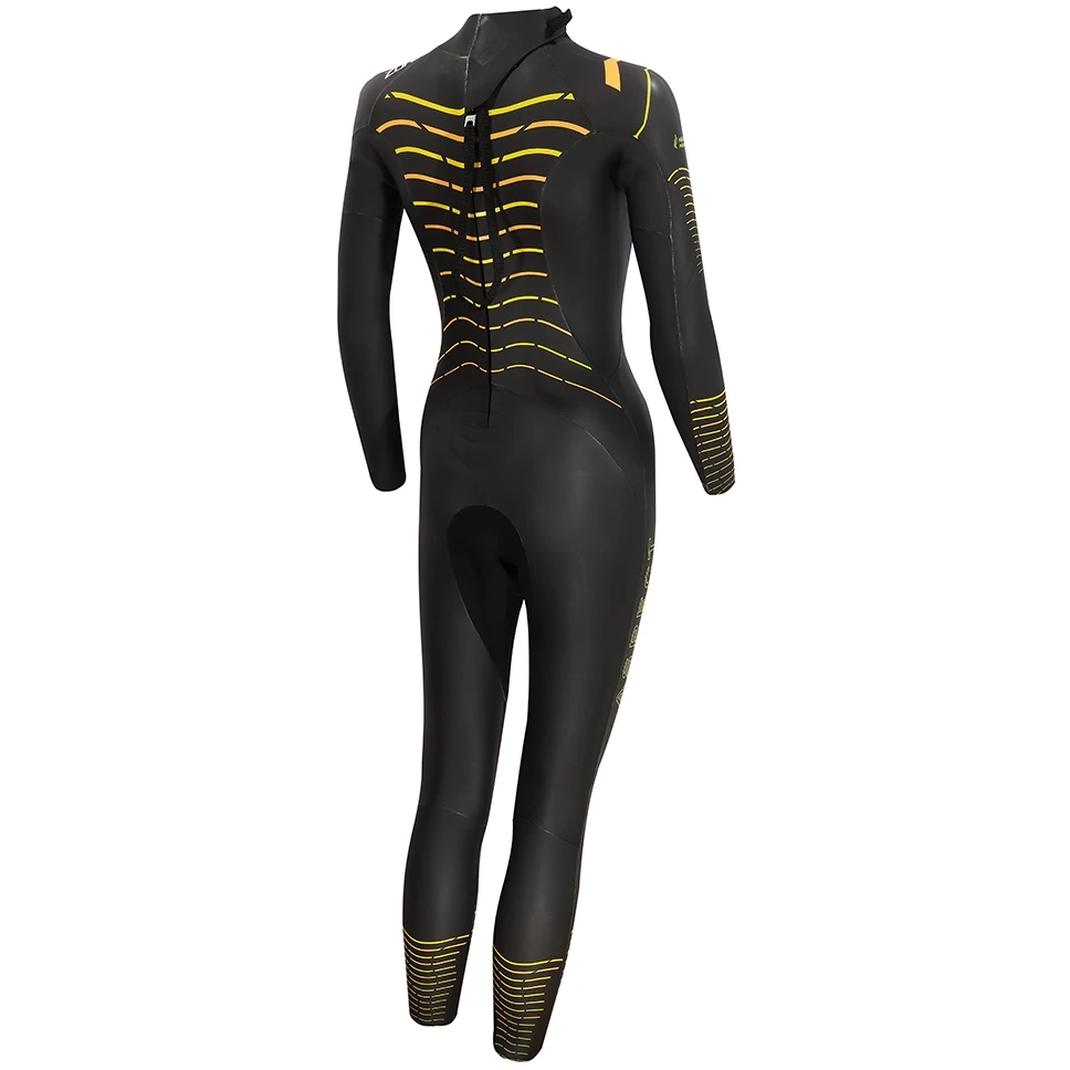 Zone3 Women's Aspect Thermal Breaststroke Wetsuit - Black/Orange/Yellow 4 Zone3 Women's Aspect Thermal Breaststroke Wetsuit - Black/Orange/Yellow - Afbeelding 2